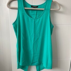 Express Green Asymmetrical Sleeveless Tank Top